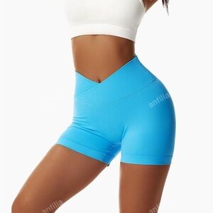 Women's Blue High-Waisted Athletic Shorts🩵